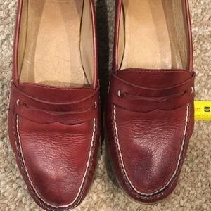 Frye loafers, maroon/natural color, size 9